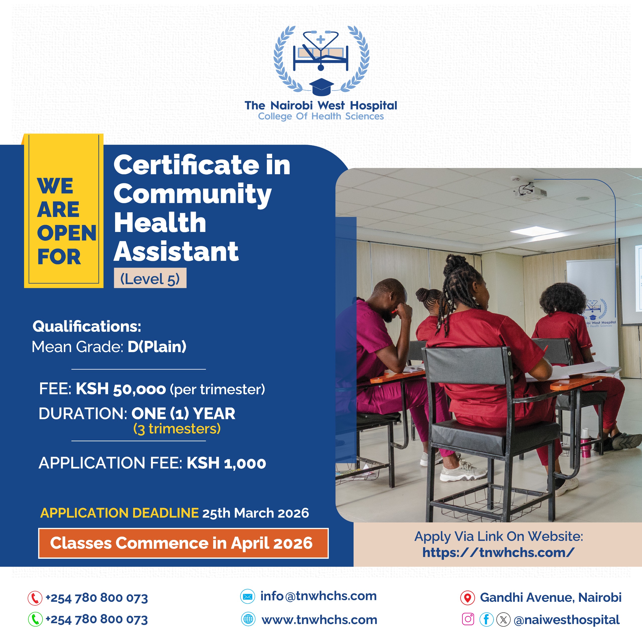 BROCHURE FOR CERTIFICATE IN COMMUNITY HEALTH ASSISTANT LEVEL 5