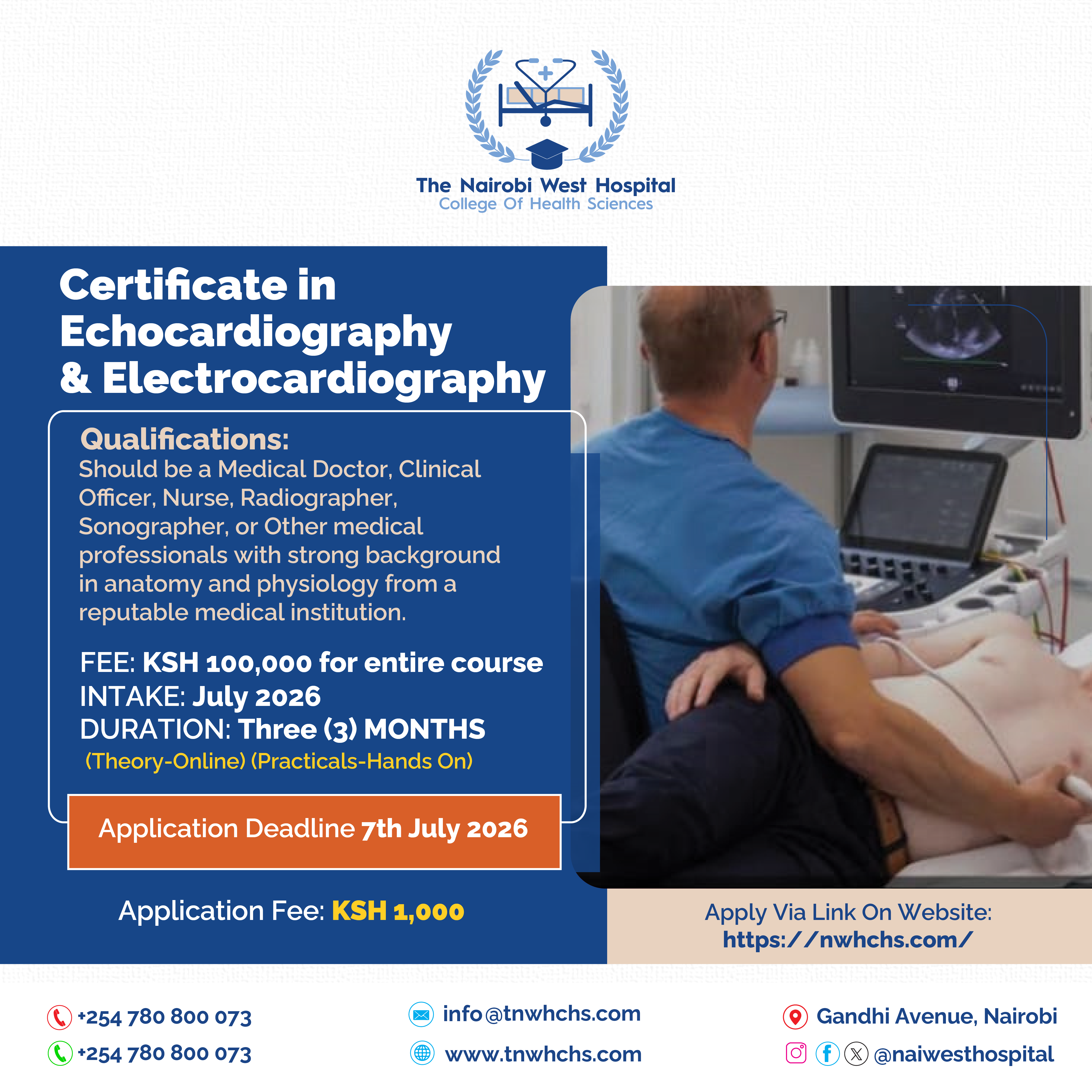 BROCHURE FOR CERTIFICATE IN ECHOCARDIOGRAPHY AND ELECTROCARDIOGRAPHY