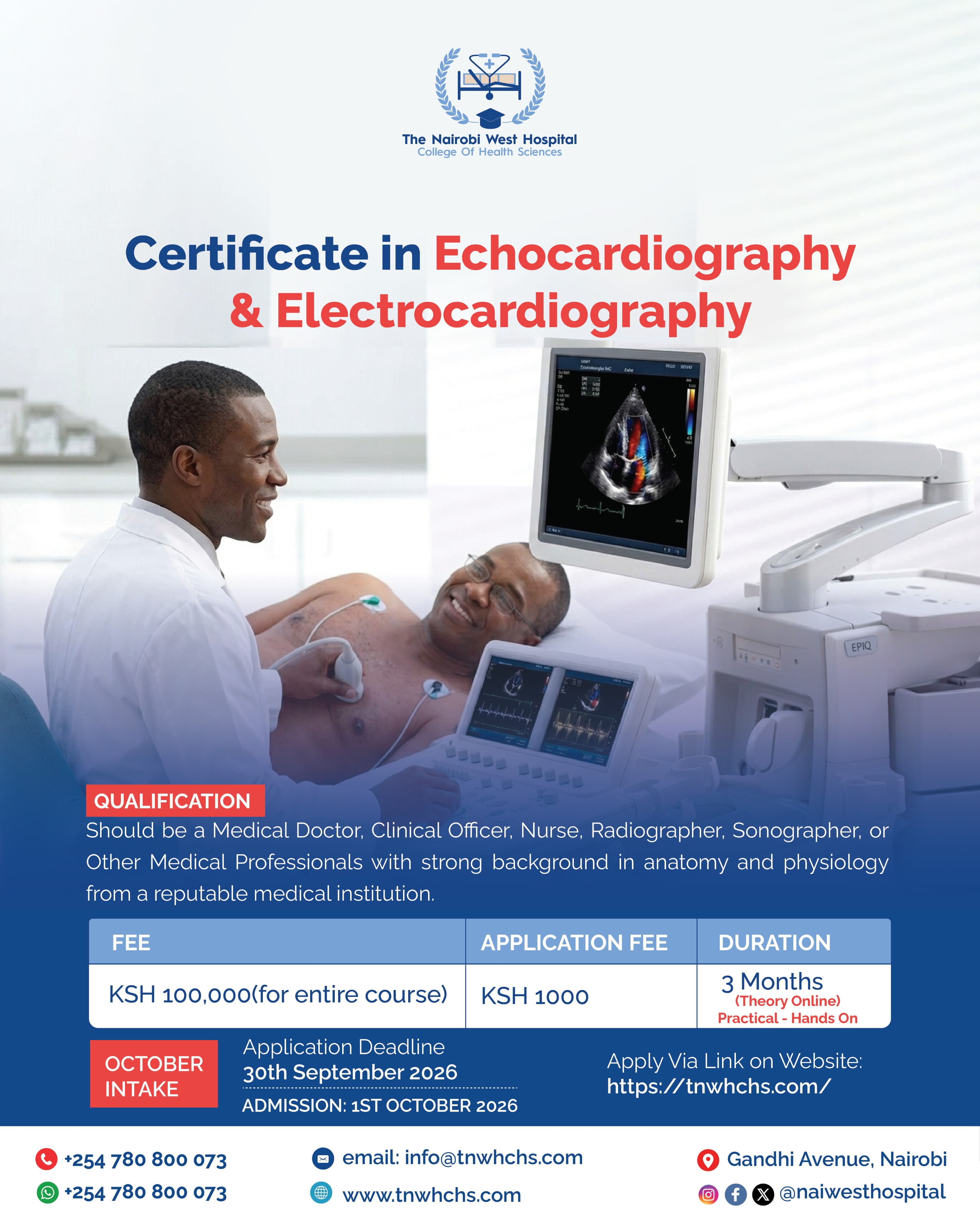 BROCHURE FOR CERTIFICATE IN ECHOCARDIOGRAPHY AND ELECTROCARDIOGRAPHY