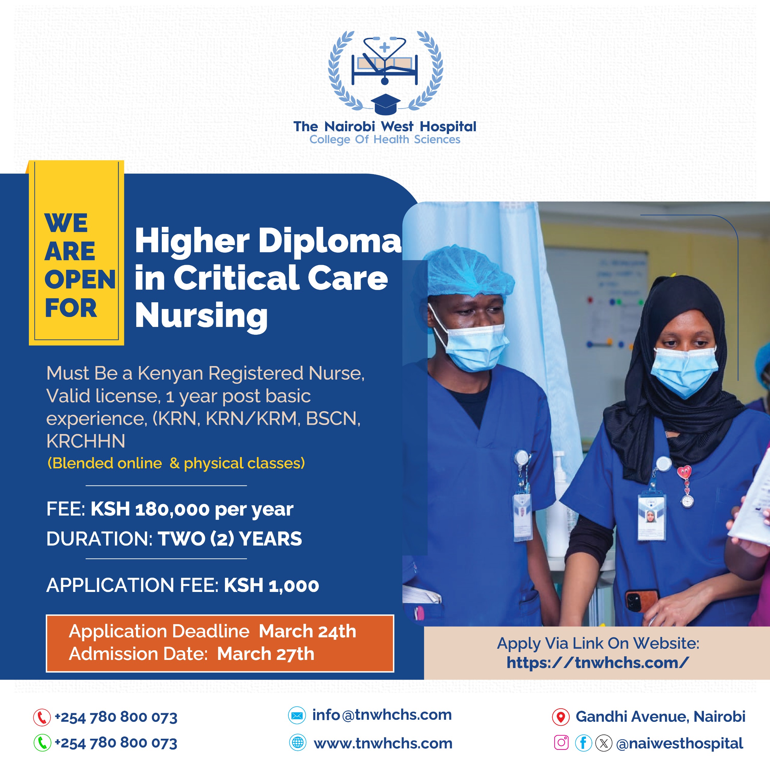 BROCHURE FOR HIGHER DIPLOMA IN CRITICAL CARE NURSING